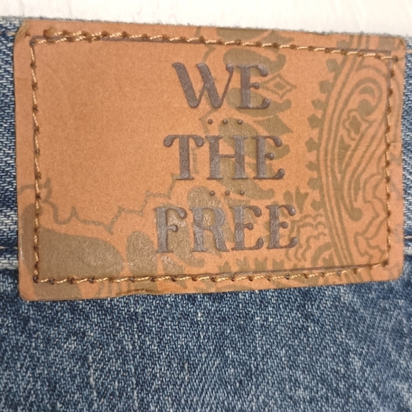 NWT Free People We The Free Ripple Wide-Leg Pieced Cropped Jeans Size 25 Tall - Picture 6 of 16